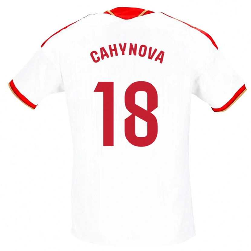 Danxen Męski Klara Cahynova #18 Biały Czerwony Domowa Koszulka 2026/27 Koszulki Klubowe