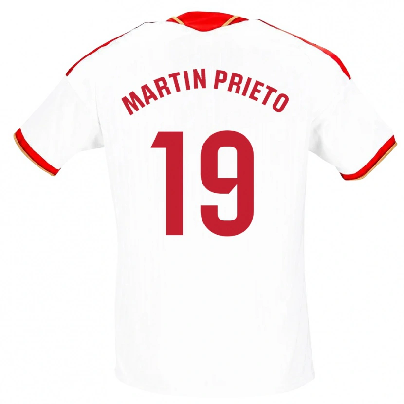 Danxen Męski Cristina Martín-Prieto Gutiérrez #19 Biały Czerwony Domowa Koszulka 2026/27 Koszulki Klubowe