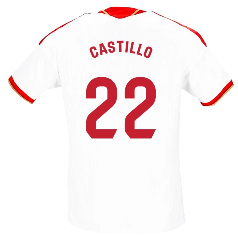 Danxen Męski José Castillo #22 Biały Czerwony Domowa Koszulka 2026/27 Koszulki Klubowe