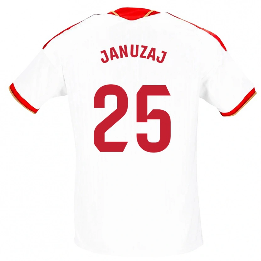 Danxen Męski Adnan Januzaj #25 Biały Czerwony Domowa Koszulka 2026/27 Koszulki Klubowe