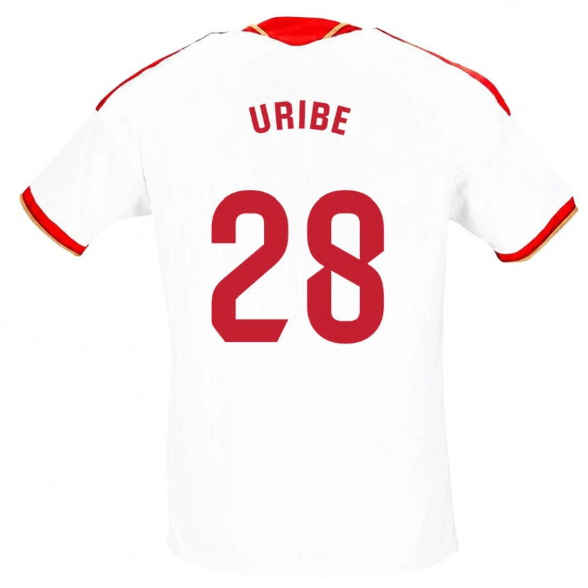 Danxen Męski Raúl Uribe #28 Biały Czerwony Domowa Koszulka 2026/27 Koszulki Klubowe