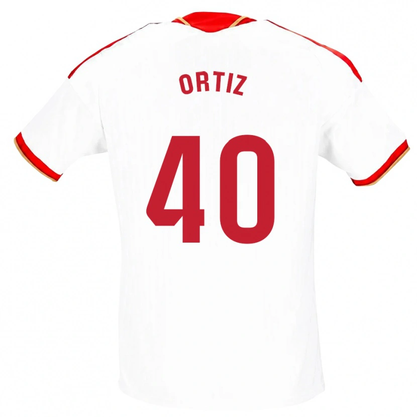 Danxen Męski Hugo Ortiz #40 Biały Czerwony Domowa Koszulka 2026/27 Koszulki Klubowe