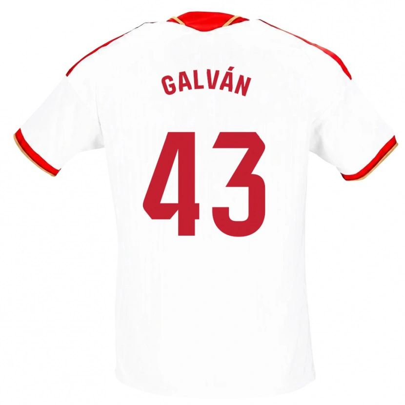 Danxen Męski Arnaudis Galván #43 Biały Czerwony Domowa Koszulka 2026/27 Koszulki Klubowe
