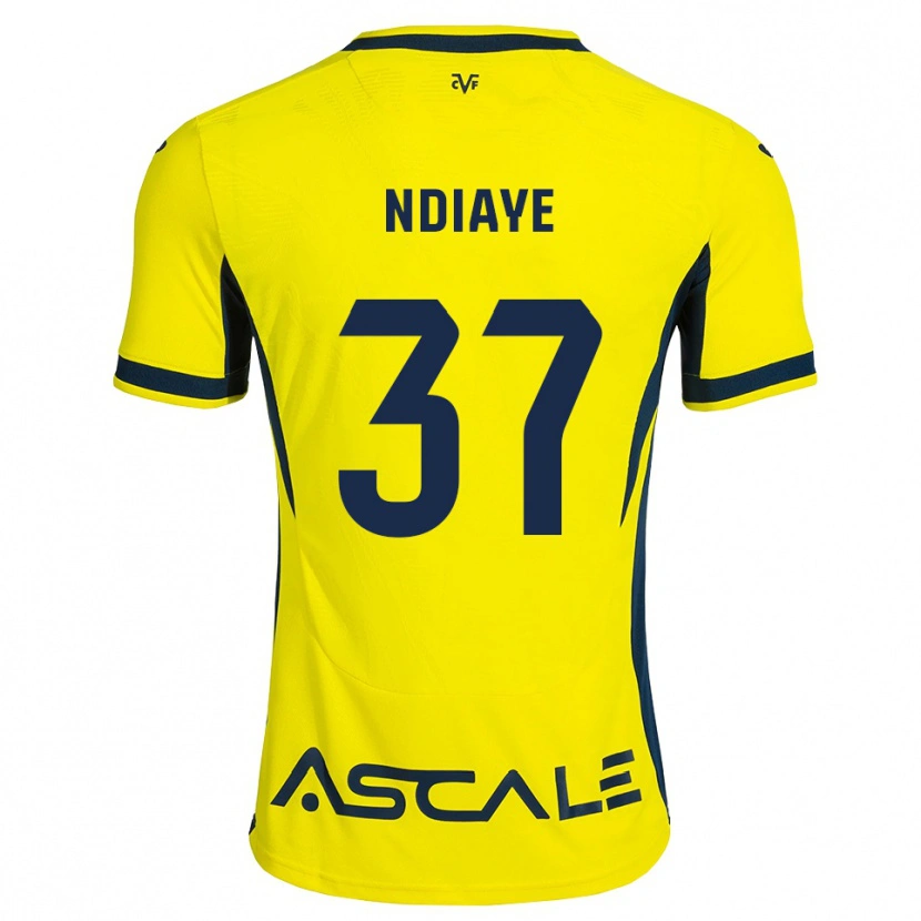 Danxen Męski Serigne Ndiaye #37 Żółty Czarny Czerwony Domowa Koszulka 2026/27 Koszulki Klubowe