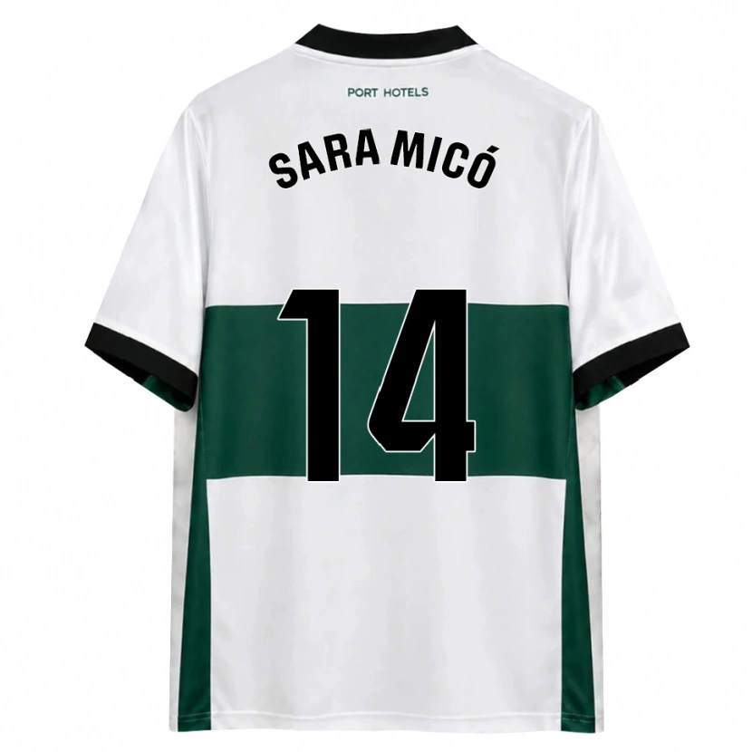 Danxen Męski Sara Micó #14 Zielony Biały Czerwony Domowa Koszulka 2026/27 Koszulki Klubowe