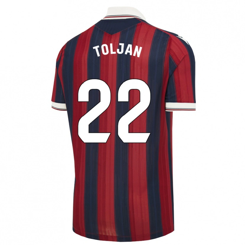 Danxen Męski Jeremy Toljan #22 Północny Niebieski Czerwony Domowa Koszulka 2026/27 Koszulki Klubowe