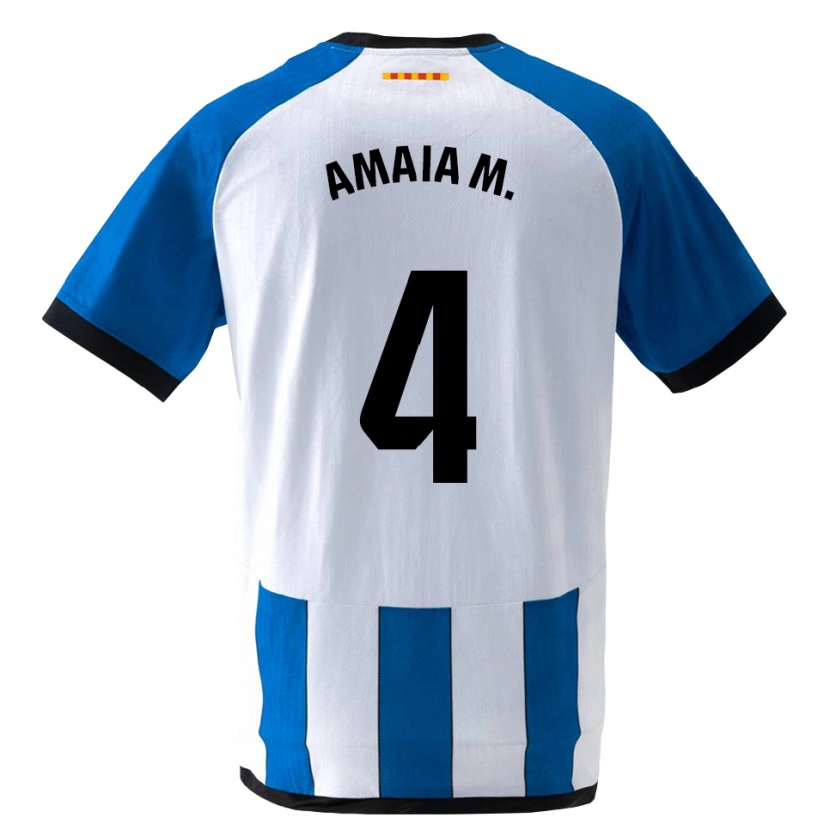 Danxen Męski Amaia Martínez De La Peña #4 Królewski Niebieski Biały Domowa Koszulka 2026/27 Koszulki Klubowe