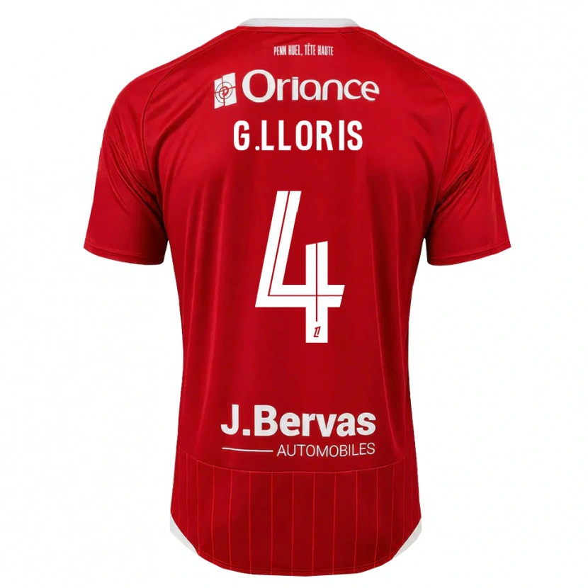 Danxen Męski Gautier Lloris #4 Biały Czerwony Domowa Koszulka 2026/27 Koszulki Klubowe