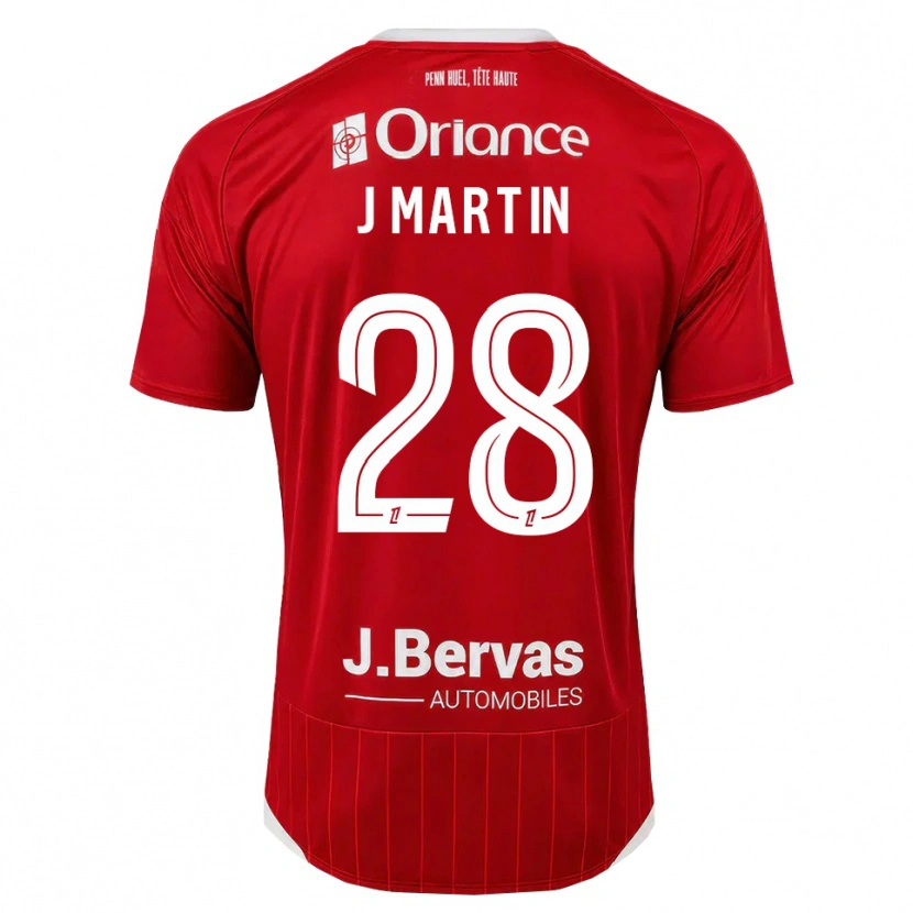 Danxen Męski Jonas Martin #28 Biały Czerwony Domowa Koszulka 2026/27 Koszulki Klubowe