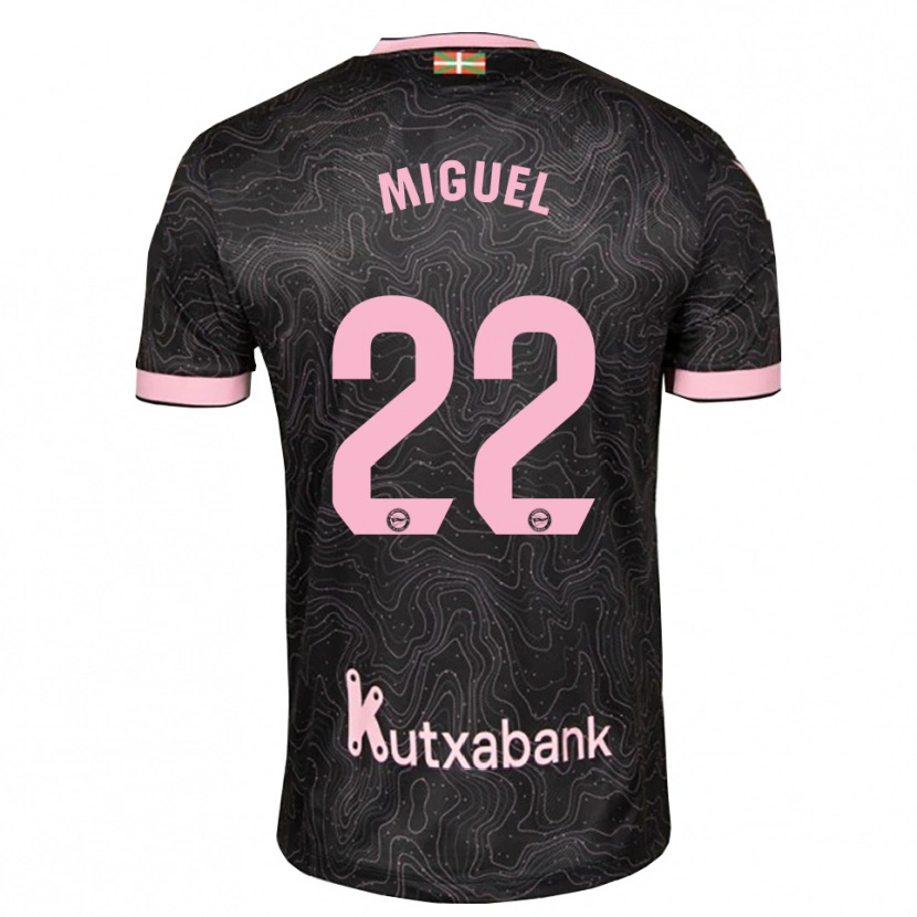 Danxen Męski Miguel Rodríguez #22 Czarny Różowy Wyjazdowa Koszulka 2026/27 Koszulki Klubowe