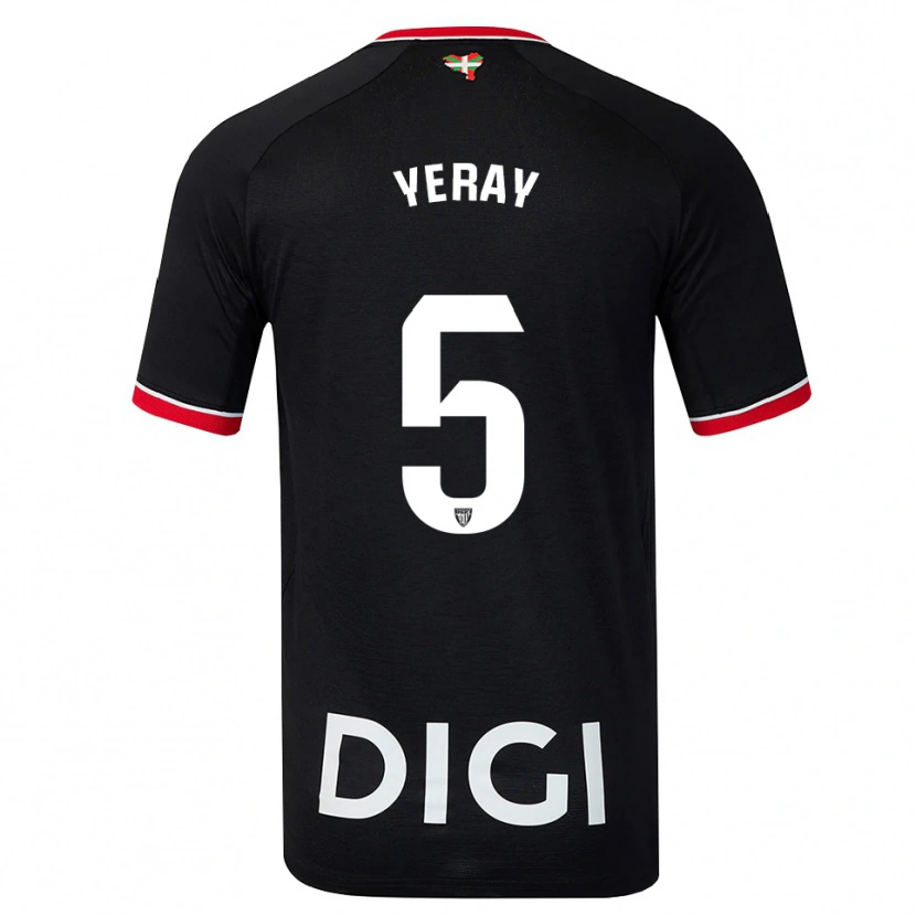 Danxen Męski Yeray Álvarez #5 Czarny Biały Czerwony Wyjazdowa Koszulka 2026/27 Koszulki Klubowe