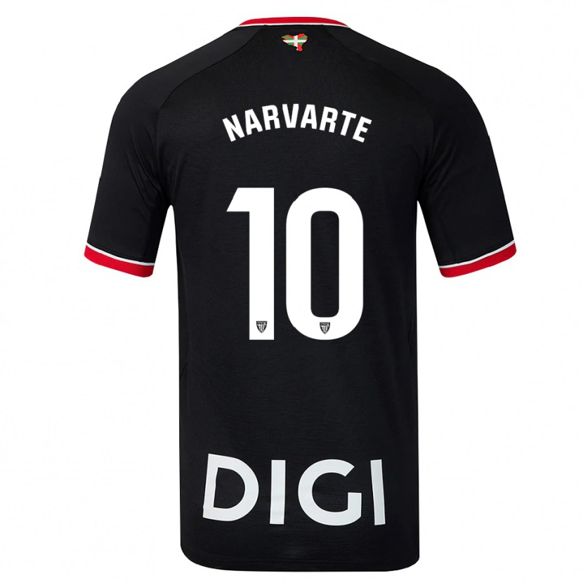 Danxen Męski Danel Narvarte #10 Czarny Biały Czerwony Wyjazdowa Koszulka 2026/27 Koszulki Klubowe