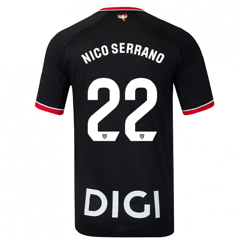 Danxen Męski Nico Serrano #22 Czarny Biały Czerwony Wyjazdowa Koszulka 2026/27 Koszulki Klubowe