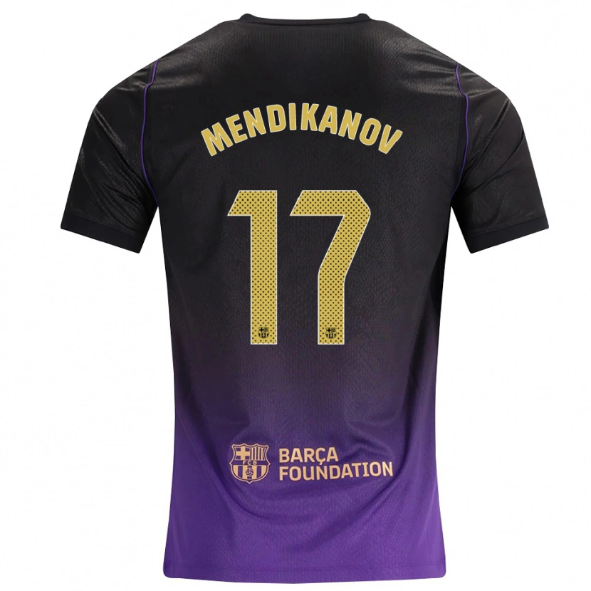 Danxen Męski Karim Mendikanov #17 Fioletowy Żółty Czarny Wyjazdowa Koszulka 2026/27 Koszulki Klubowe