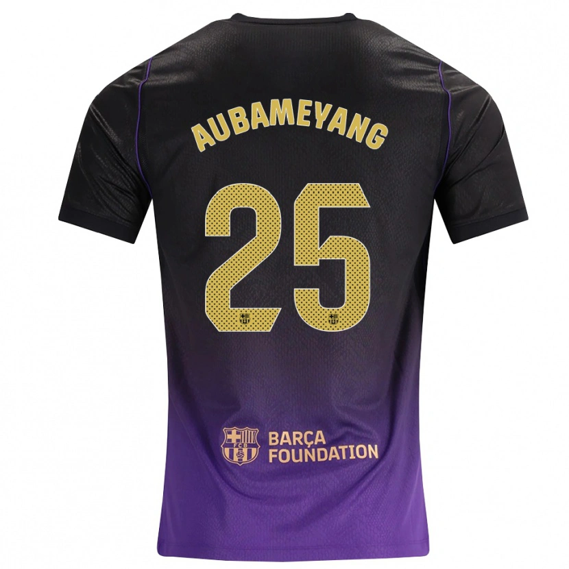 Danxen Męski Pierre Emerick Aubameyang #25 Fioletowy Żółty Czarny Wyjazdowa Koszulka 2026/27 Koszulki Klubowe