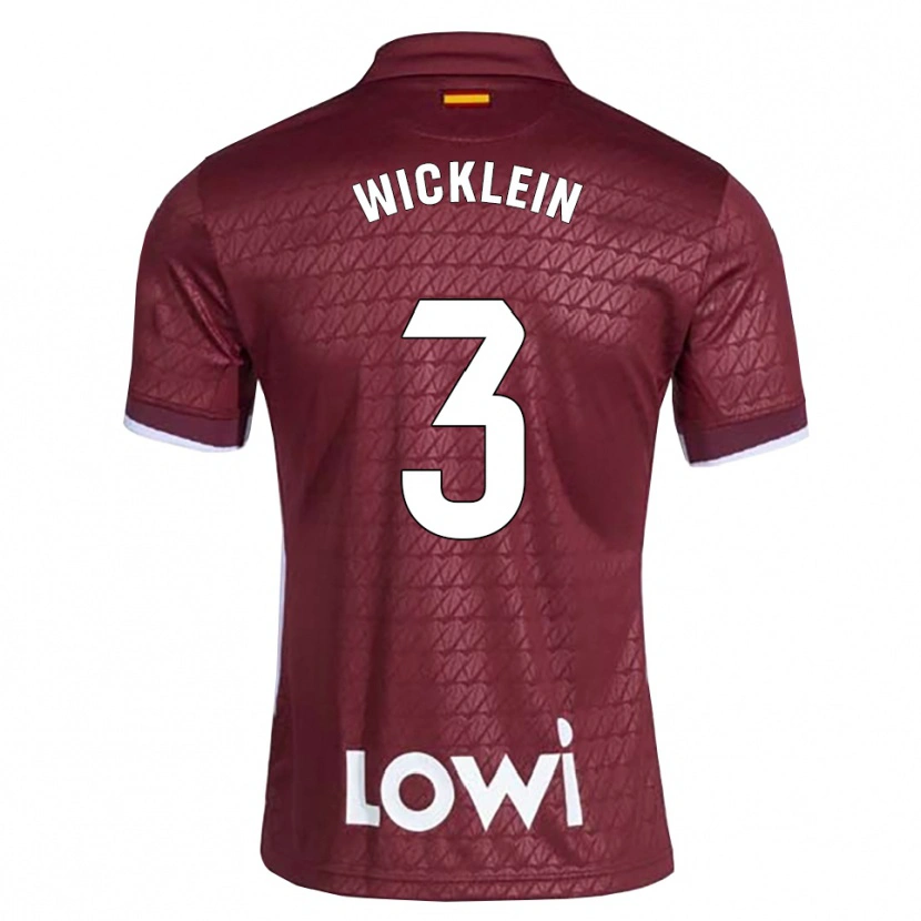 Danxen Męski Johann Wicklein #3 Ciemnoczerwony Biały Wyjazdowa Koszulka 2026/27 Koszulki Klubowe