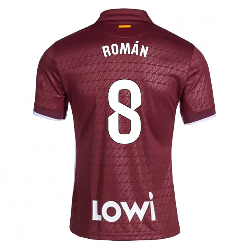 Danxen Męski Manu Román #8 Ciemnoczerwony Biały Wyjazdowa Koszulka 2026/27 Koszulki Klubowe