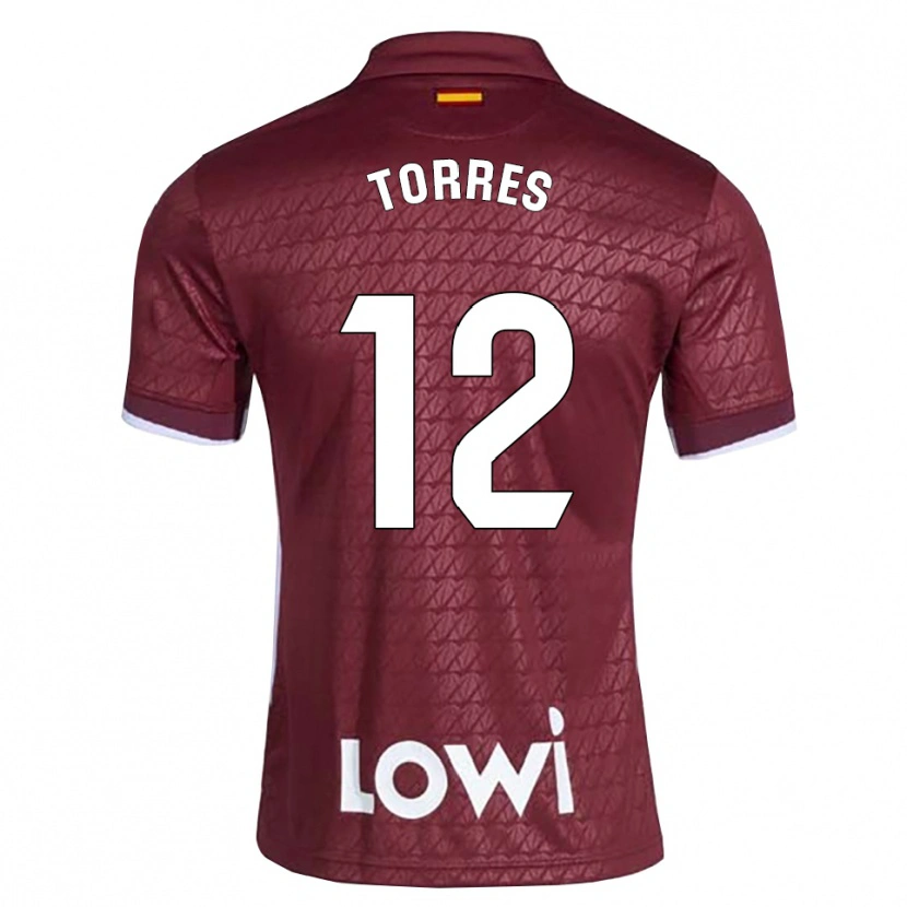 Danxen Męski Rubén Torres #12 Ciemnoczerwony Biały Wyjazdowa Koszulka 2026/27 Koszulki Klubowe