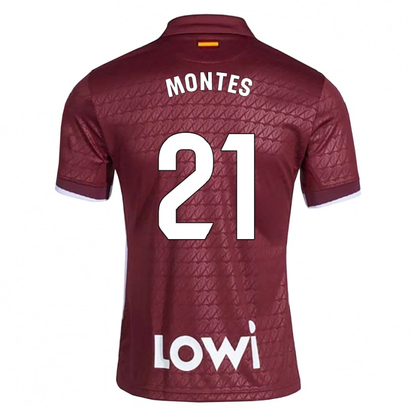 Danxen Męski Jorge Montes #21 Ciemnoczerwony Biały Wyjazdowa Koszulka 2026/27 Koszulki Klubowe