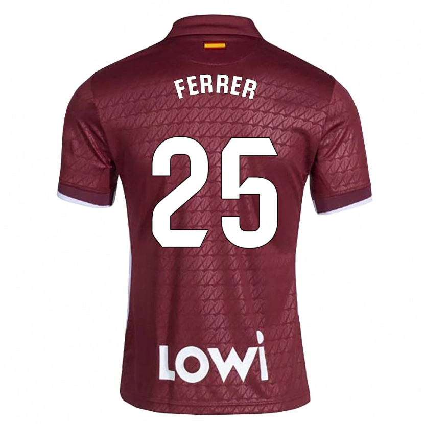Danxen Męski Diego Ferrer #25 Ciemnoczerwony Biały Wyjazdowa Koszulka 2026/27 Koszulki Klubowe