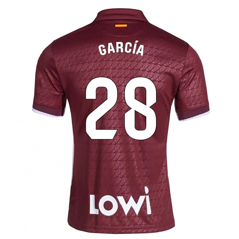 Danxen Męski Hugo García #28 Ciemnoczerwony Biały Wyjazdowa Koszulka 2026/27 Koszulki Klubowe