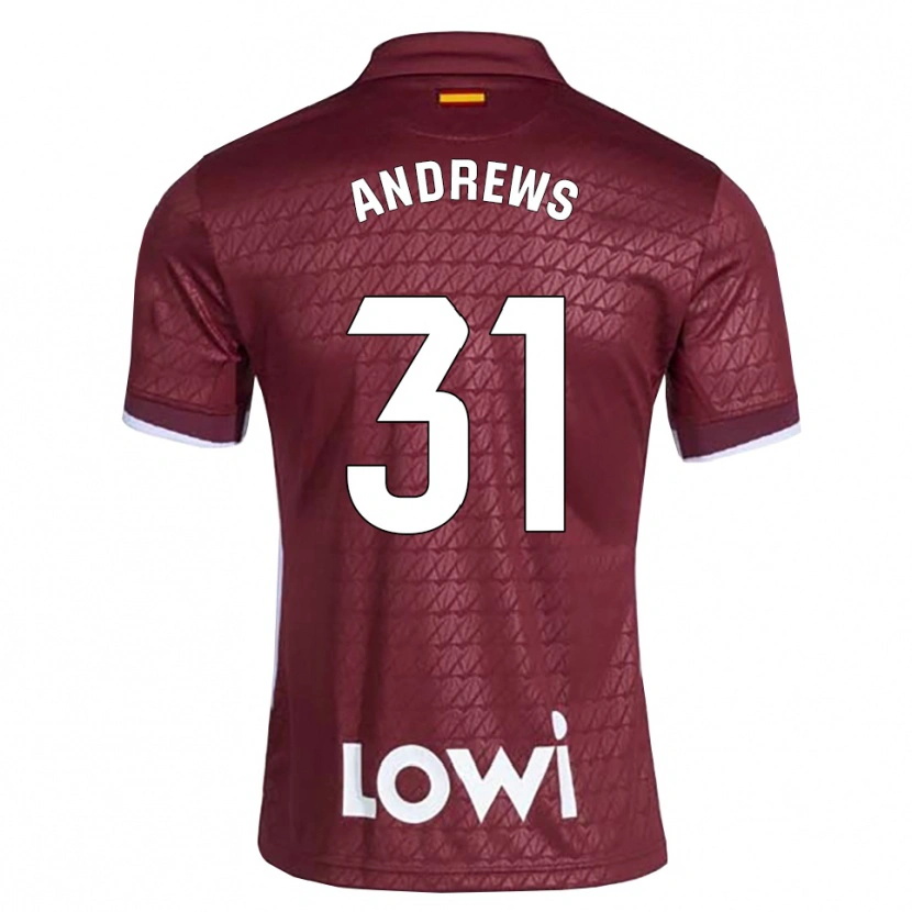 Danxen Męski George Andrews #31 Ciemnoczerwony Biały Wyjazdowa Koszulka 2026/27 Koszulki Klubowe
