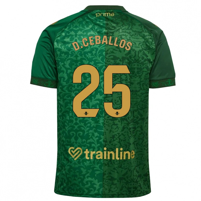 Danxen Męski Dani Ceballos #25 Leśna Zieleń Ciemny Złoty Złoty Wyjazdowa Koszulka 2026/27 Koszulki Klubowe