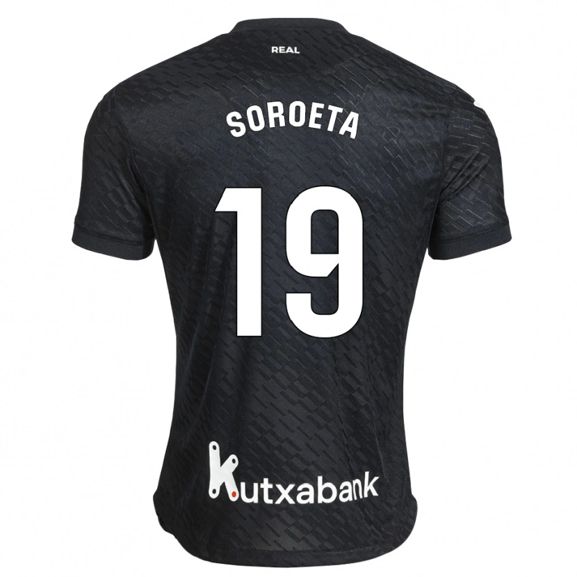 Danxen Męski Javier Soroeta #19 Czarny Biały Wyjazdowa Koszulka 2026/27 Koszulki Klubowe