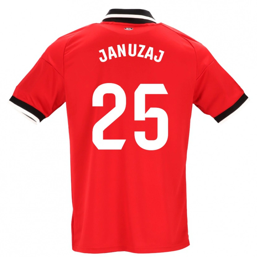 Danxen Męski Adnan Januzaj #25 Czarny Biały Czerwony Wyjazdowa Koszulka 2026/27 Koszulki Klubowe