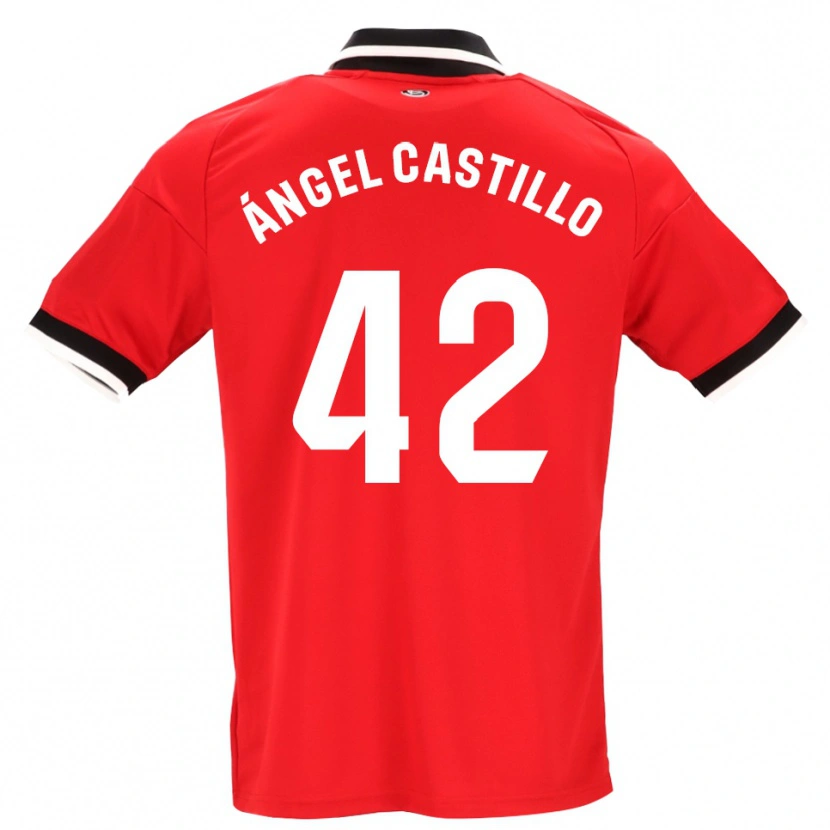 Danxen Męski Manuel Ángel Castillo #42 Czarny Biały Czerwony Wyjazdowa Koszulka 2026/27 Koszulki Klubowe
