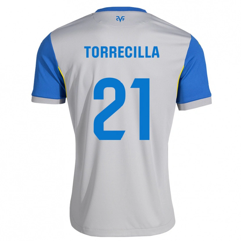 Danxen Męski Virginia Torrecilla #21 Niebieski Szary Wyjazdowa Koszulka 2026/27 Koszulki Klubowe
