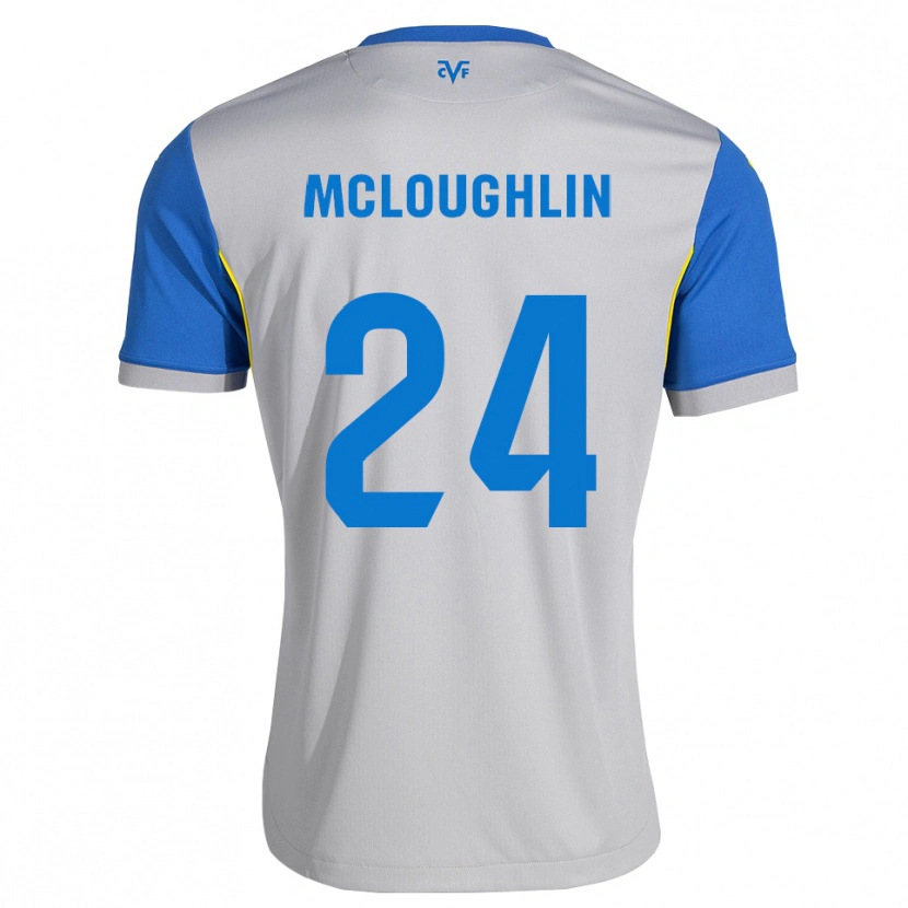 Danxen Męski Caden Mcloughlin #24 Niebieski Szary Wyjazdowa Koszulka 2026/27 Koszulki Klubowe