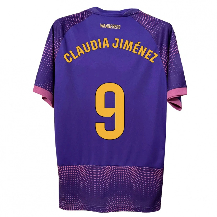 Danxen Męski Claudia Jiménez Gutiérrez #9 Fioletowy Biały Różowy Wyjazdowa Koszulka 2026/27 Koszulki Klubowe