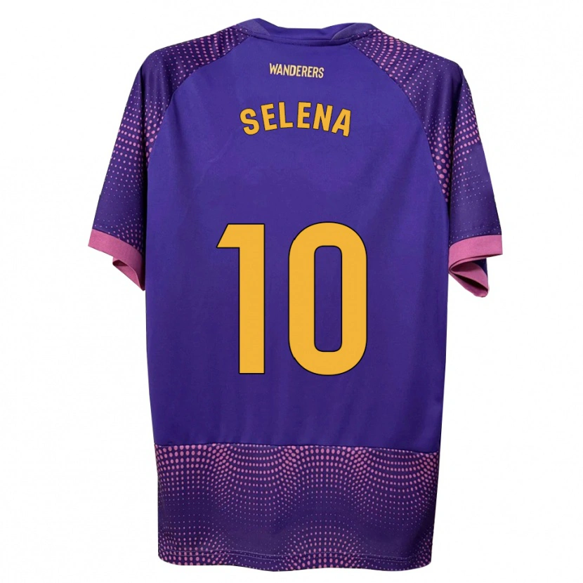 Danxen Męski Selena Del Carmen Salas Alonso #10 Fioletowy Biały Różowy Wyjazdowa Koszulka 2026/27 Koszulki Klubowe