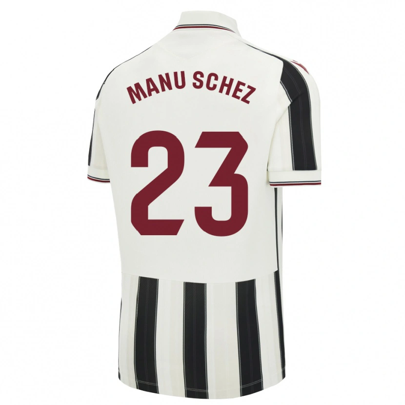 Danxen Męski Manu Sánchez #23 Czarny Biały Czerwony Wyjazdowa Koszulka 2026/27 Koszulki Klubowe