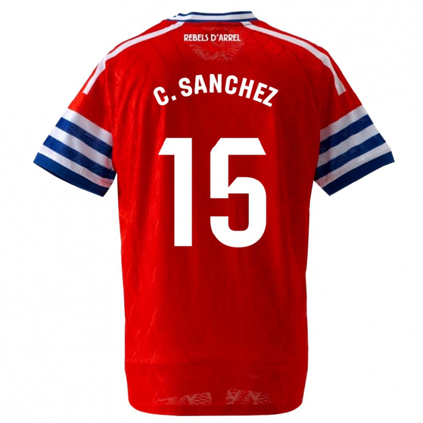 Danxen Męski Carlos Sanchez #15 Królewski Niebieski Czerwony Wyjazdowa Koszulka 2026/27 Koszulki Klubowe