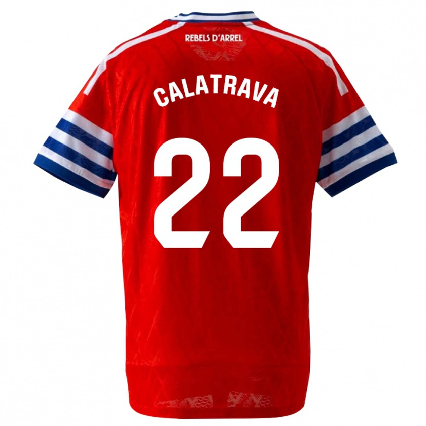 Danxen Męski Álex Calatrava #22 Królewski Niebieski Czerwony Wyjazdowa Koszulka 2026/27 Koszulki Klubowe