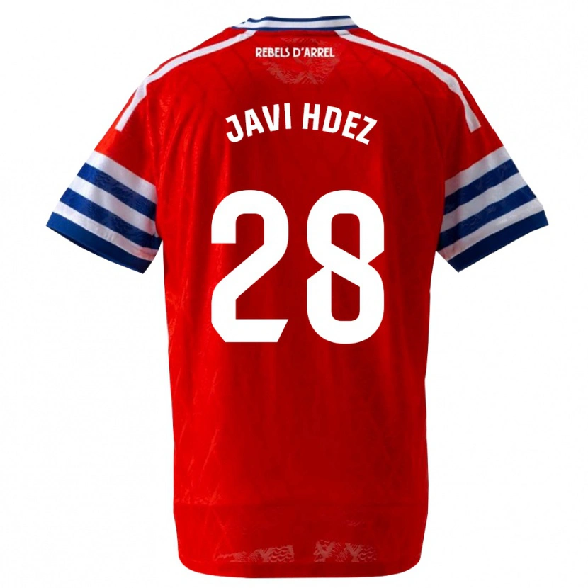 Danxen Męski Javi Hernández #28 Królewski Niebieski Czerwony Wyjazdowa Koszulka 2026/27 Koszulki Klubowe