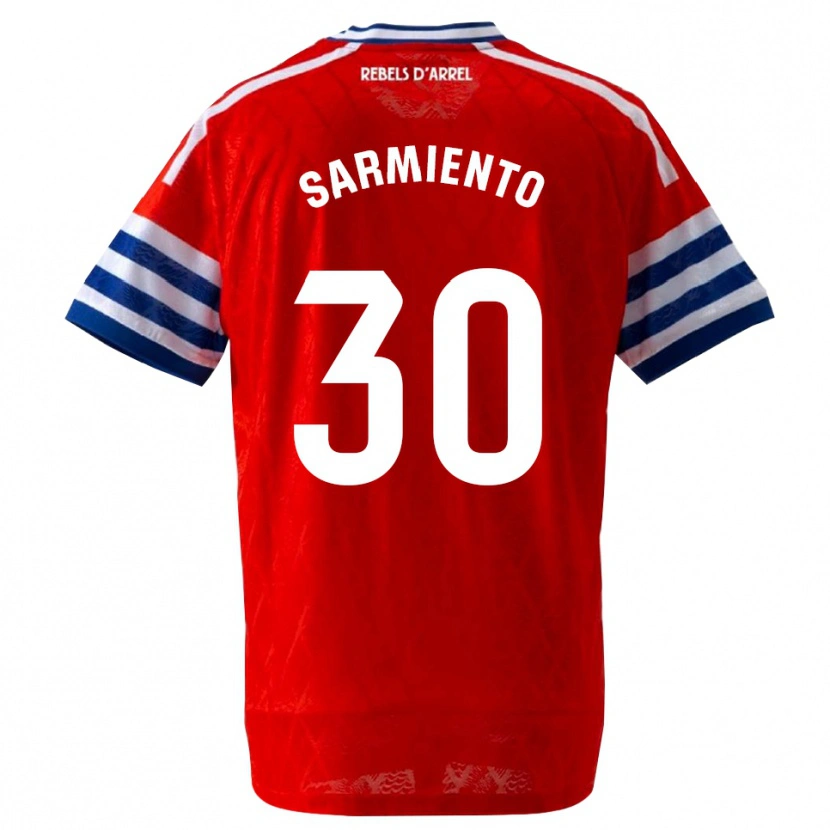Danxen Męski Izan Sarmiento #30 Królewski Niebieski Czerwony Wyjazdowa Koszulka 2026/27 Koszulki Klubowe