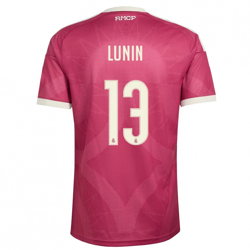 Danxen Męski Andriy Lunin #13 Blado Fioletowy Czerwony Biały Trzeci Komplet Koszulka 2026/27 Koszulki Klubowe