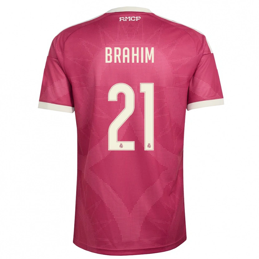 Danxen Męski Brahim Díaz #21 Blado Fioletowy Czerwony Biały Trzeci Komplet Koszulka 2026/27 Koszulki Klubowe