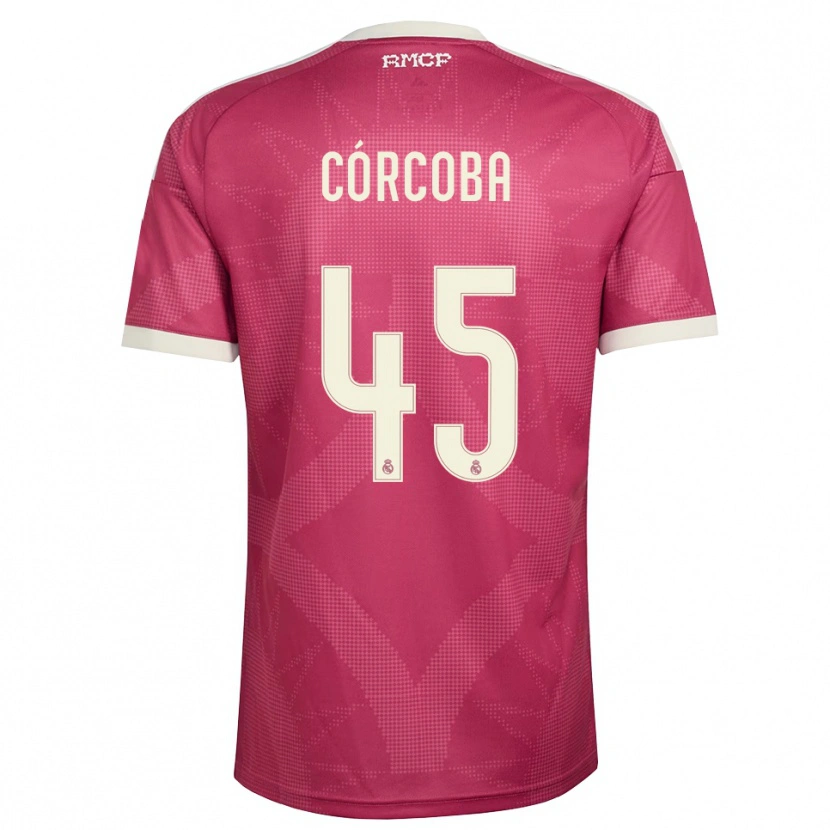 Danxen Męski Andrés Córcoba #45 Blado Fioletowy Czerwony Biały Trzeci Komplet Koszulka 2026/27 Koszulki Klubowe