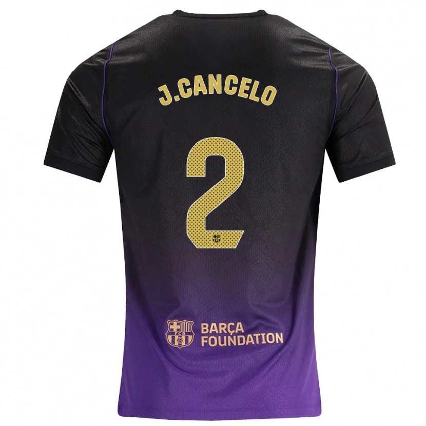 Danxen Męski João Cancelo #2 Fioletowy Żółty Czarny Wyjazdowa Koszulka 2026/27 Koszulki Klubowe