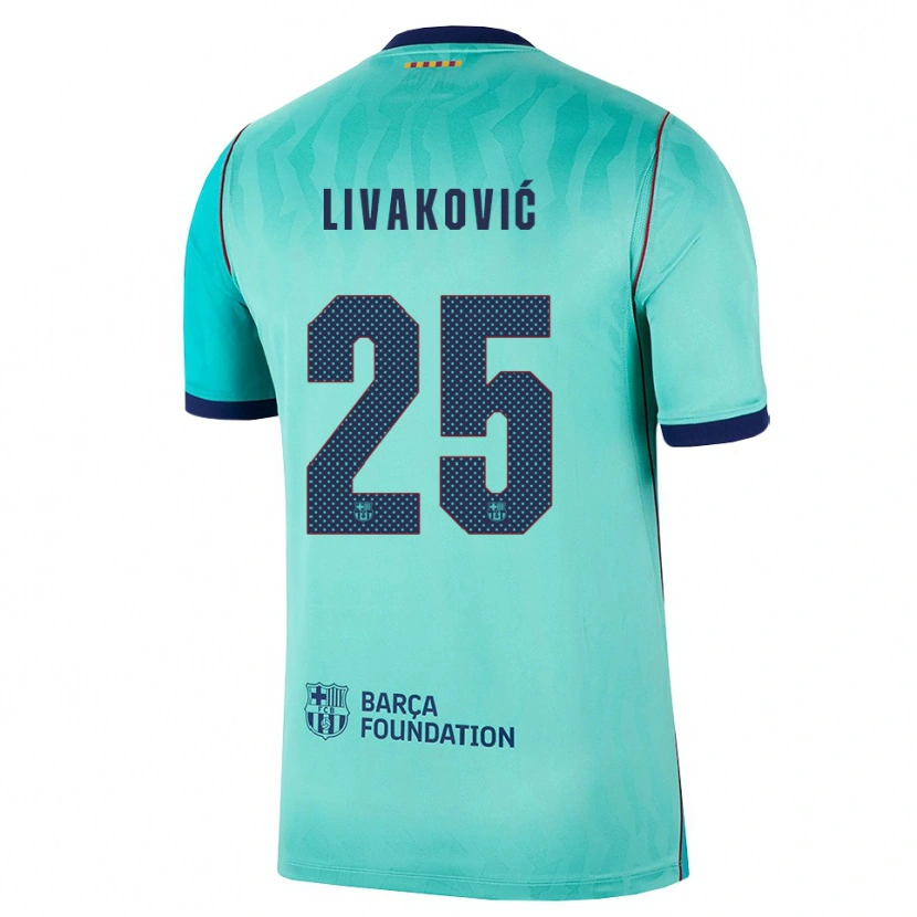 Danxen Męski Dominik Livakovic #25 Aqua Ciemny Turkus Królewski Niebieski Trzeci Komplet Koszulka 2026/27 Koszulki Klubowe