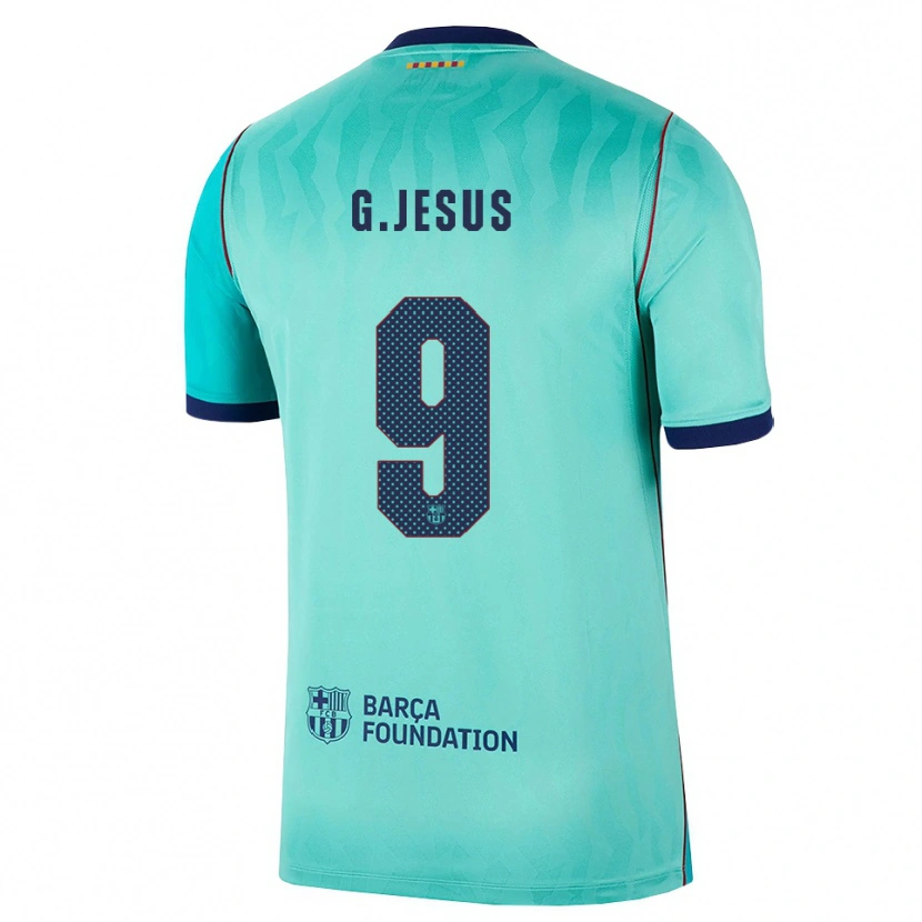 Danxen Kobiety Gabriel Jesus #9 Aqua Ciemny Turkus Królewski Niebieski Trzeci Komplet Koszulka 2026/27 Koszulki Klubowe