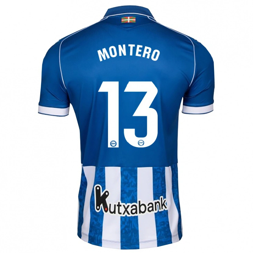 Danxen Kobiety Rubén Montero #13 Niebieski Biały Czarny Domowa Koszulka 2026/27 Koszulki Klubowe