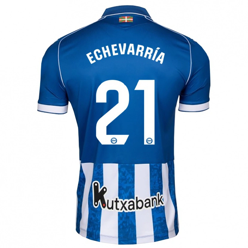 Danxen Kobiety Martin Echevarría #21 Niebieski Biały Czarny Domowa Koszulka 2026/27 Koszulki Klubowe