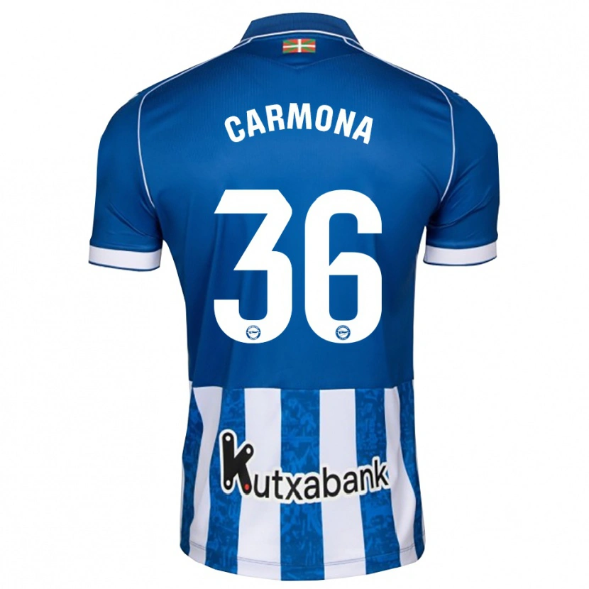 Danxen Kobiety Ander Carmona #36 Niebieski Biały Czarny Domowa Koszulka 2026/27 Koszulki Klubowe