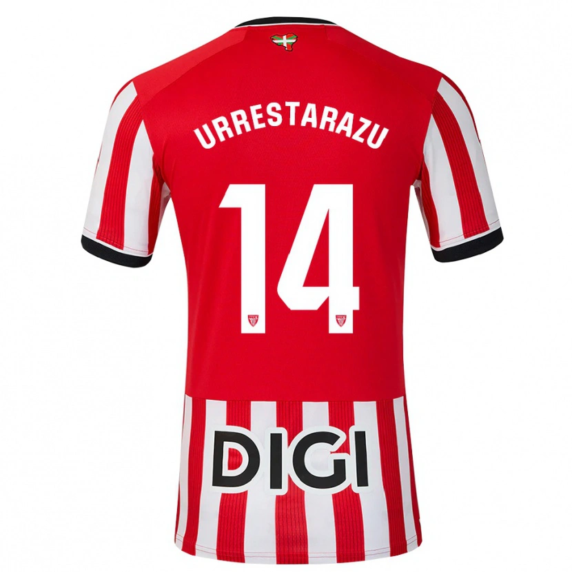 Danxen Kobiety Mikel Urrestarazu #14 Czerwony Czarny Biały Domowa Koszulka 2026/27 Koszulki Klubowe