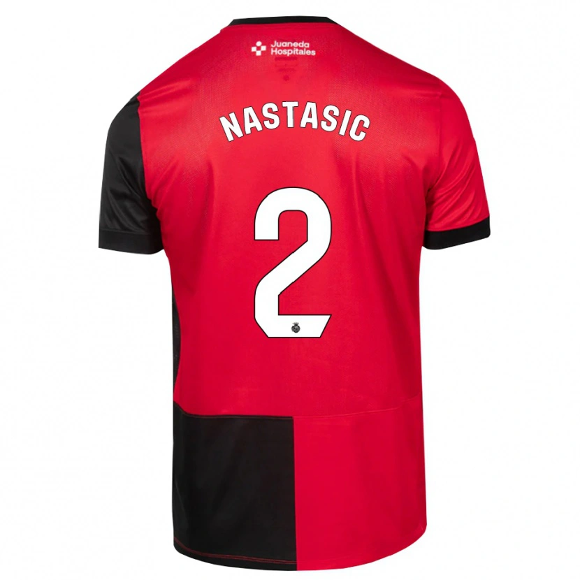 Danxen Kobiety Matija Nastasic #2 Czarny Czerwony Biały Domowa Koszulka 2026/27 Koszulki Klubowe